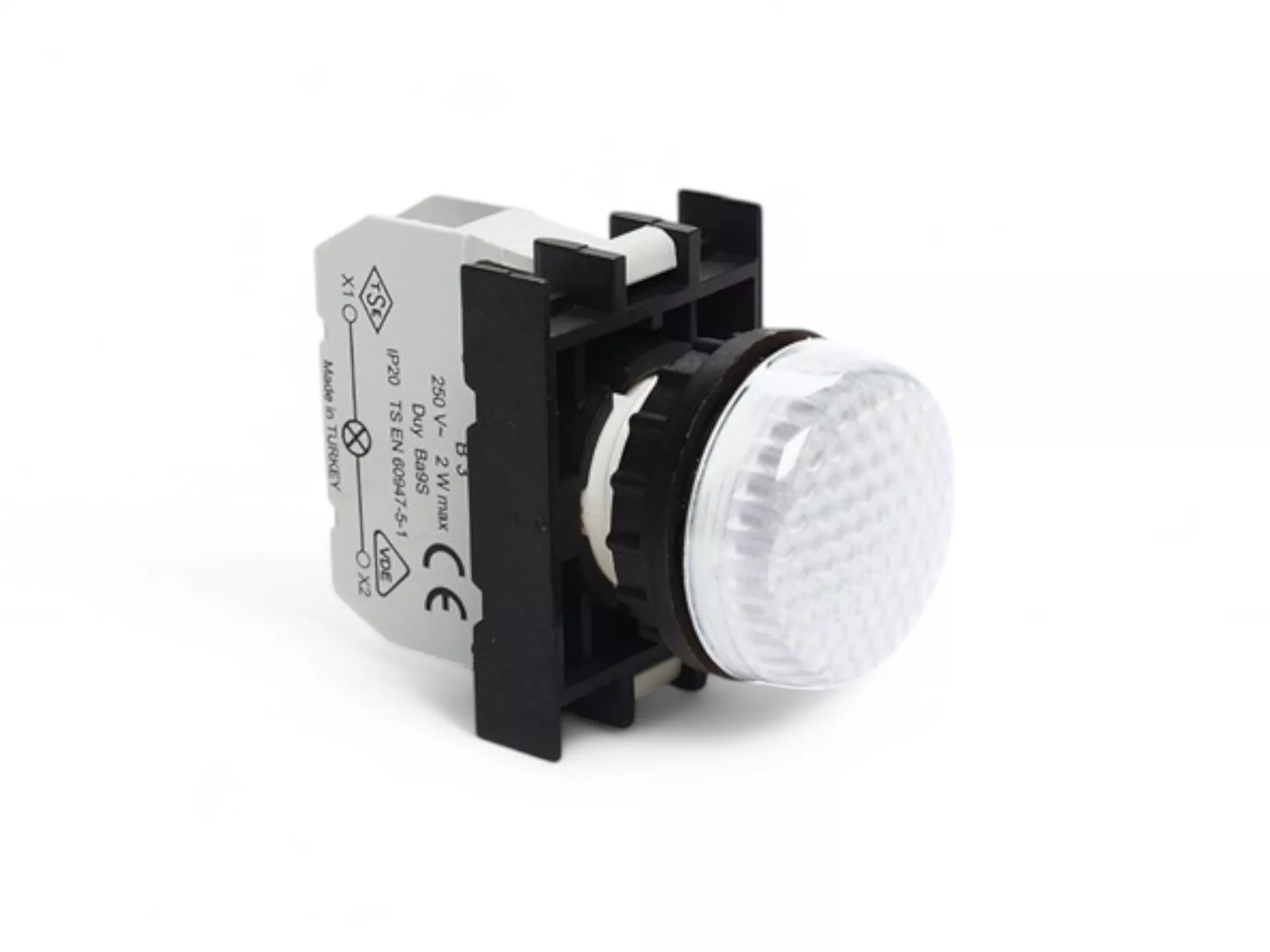 B Series Plastic Ba9S Socket White 22 mm Signal